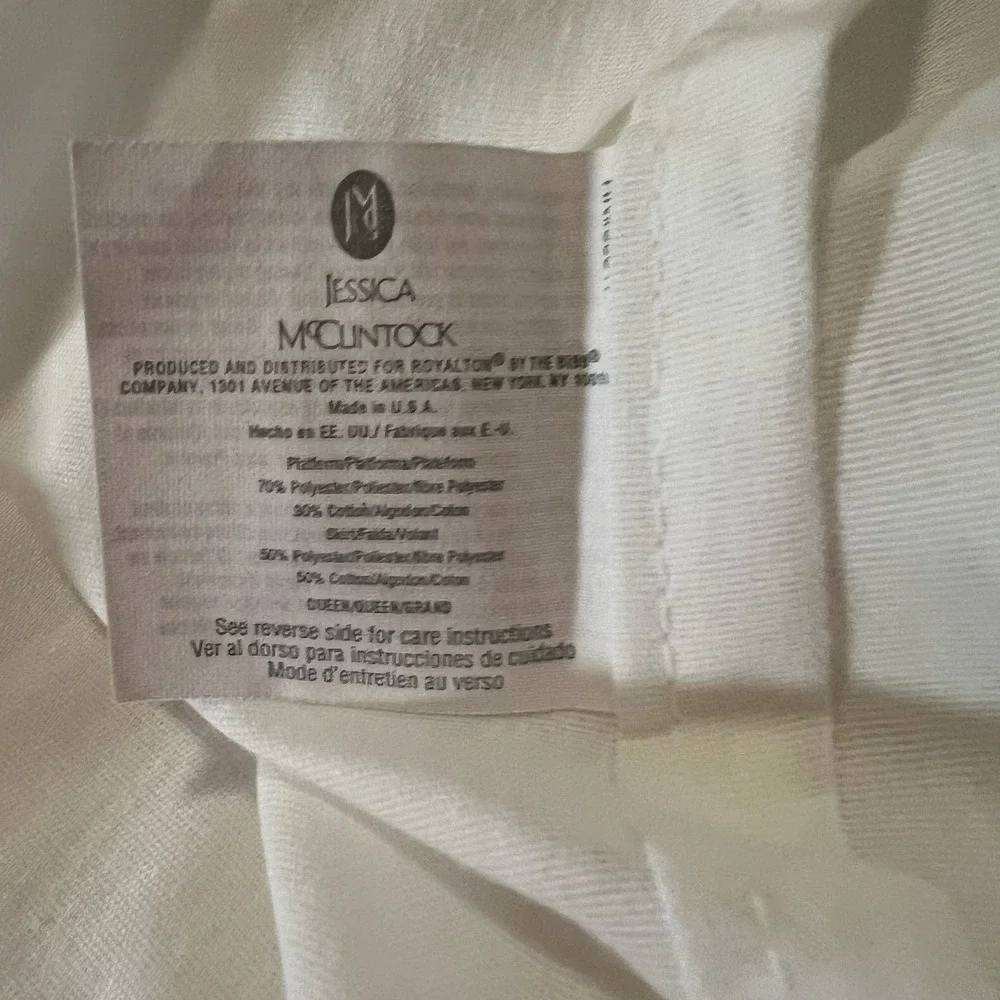 Jessica McClintock Vtg Queen Cottage Bedskirt Gathered Split Floral Gunne Sax